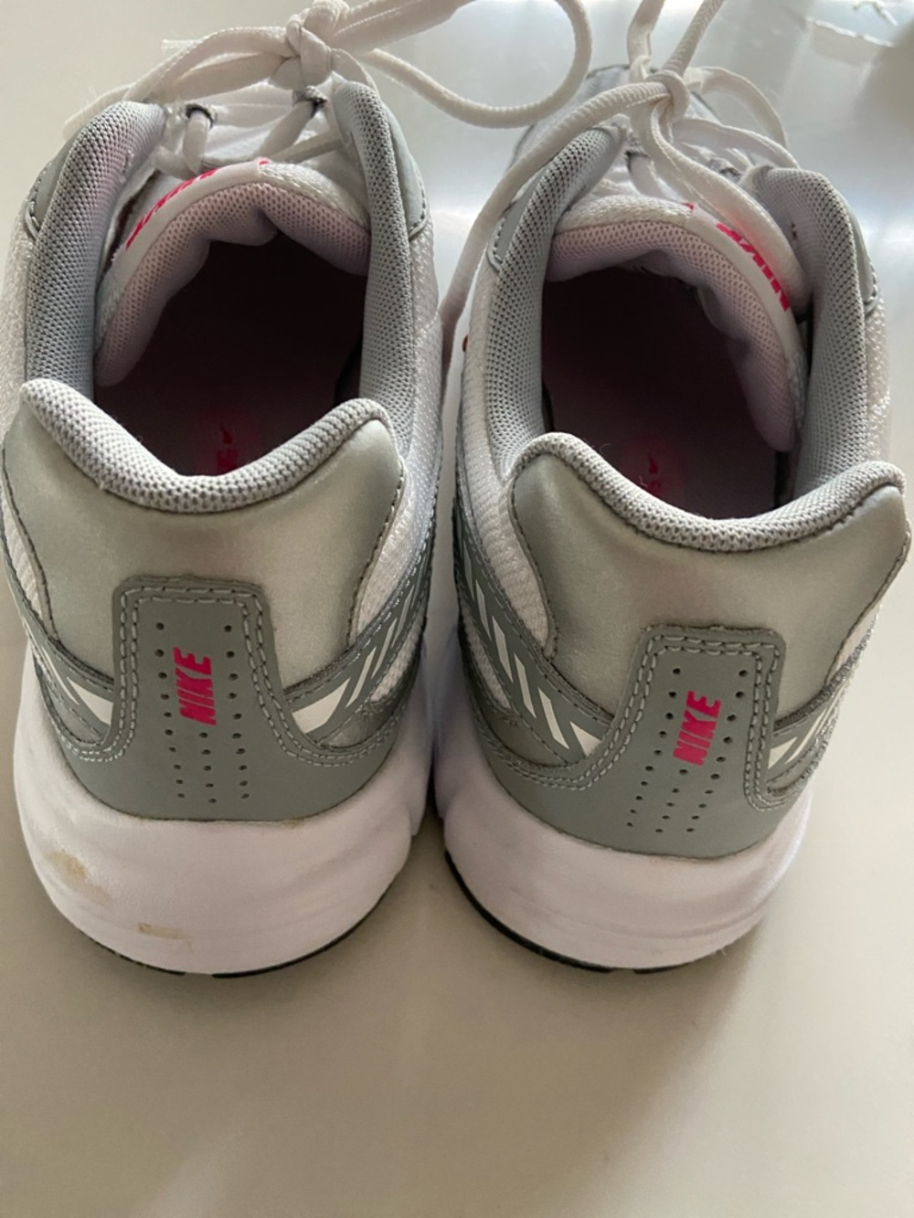 Nike White, Gray & Pink Athletic Sneakers - Picture 6 of 16